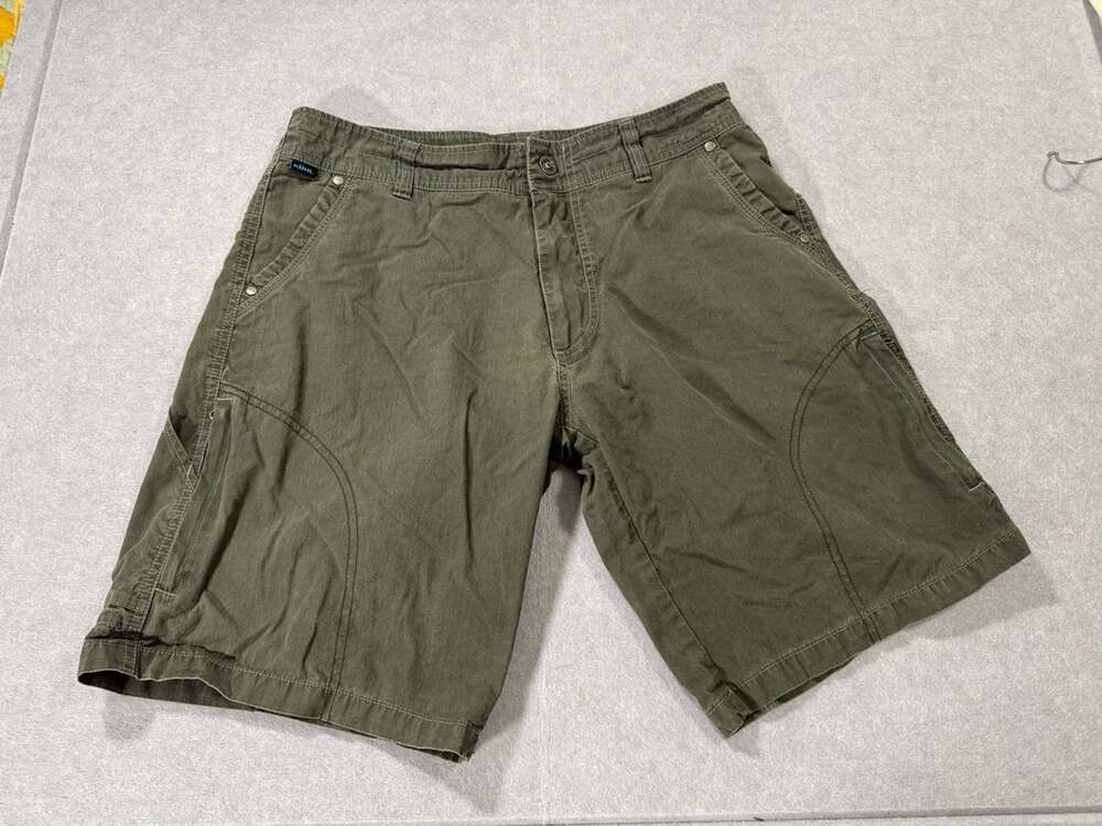 Kuhl Ramblr Hiking Shorts Size 33 Olive Green Vintage Patina Dye